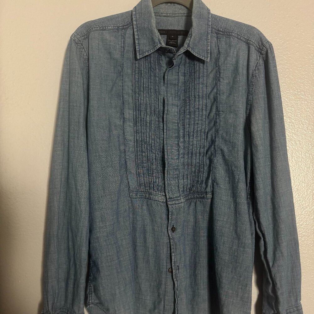 Marc by Marc Jacobs Pleated Front Denim Shirt